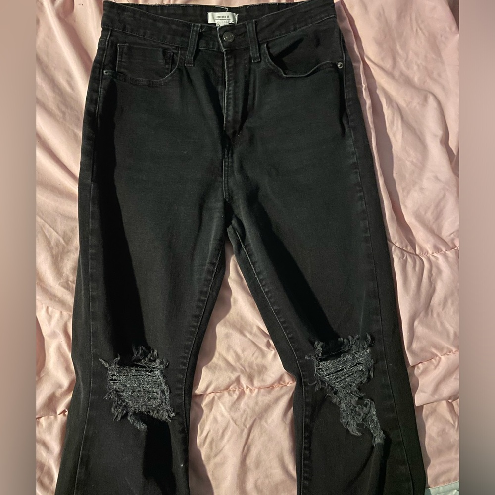 Black boot cut jeans